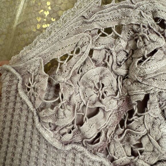 Free People FP One Knit Thermal Antique Lavender Cami Medium NWOT - Picture 6 of 10